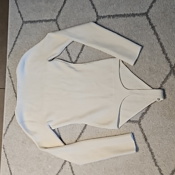NWT Abercrombie White Long Sleeve Ottoman Bodysuit XS - Picture 5 of 5